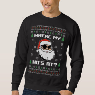 Naughty Ugly Christmas Sweater Funny Adult Where's