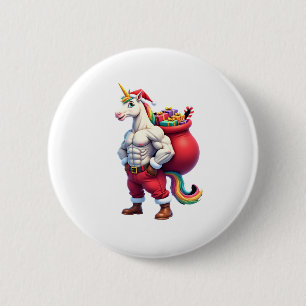 Naughty Unicorn Pun Funny Family Christmas Morning 6 Cm Round Badge