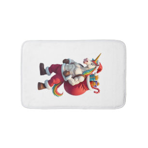 Naughty Unicorn Pun Funny Family Christmas Morning Bath Mat