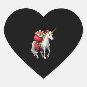 Naughty Unicorn Pun Funny Family Christmas Morning Heart Sticker