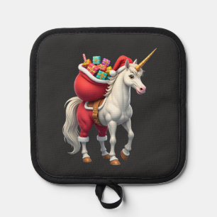 Naughty Unicorn Pun Funny Family Christmas Morning Pot Holder