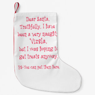 Naughty Vizsla Small Christmas Stocking
