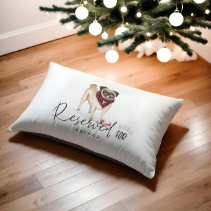 Naughty Watercolor Pug Dog Reserved For Pet Bed