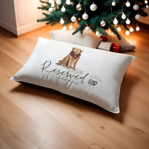 Naughty Watercolor Retriever Dog Reserved For Pet Bed