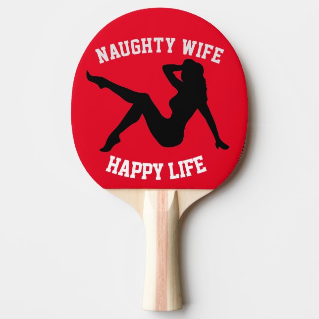 NAUGHTY WIFE Ping Pong Paddles for Christmas (Front)