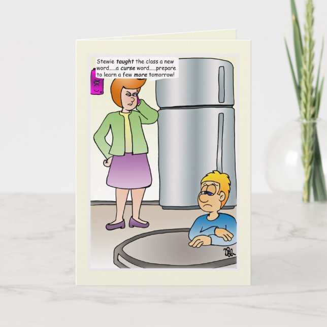 Naughty Words Greeting Card (Front)