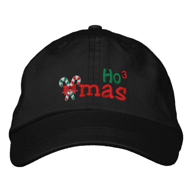 Naughty Xmas HO3 Candy Canes Embroidery Embroidered Hat (Front)