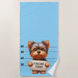 Naughty Yorkshire Terrier Beach Towel