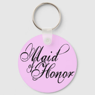 Naughy Grunge Script - Maid Of Honour Black Key Ring