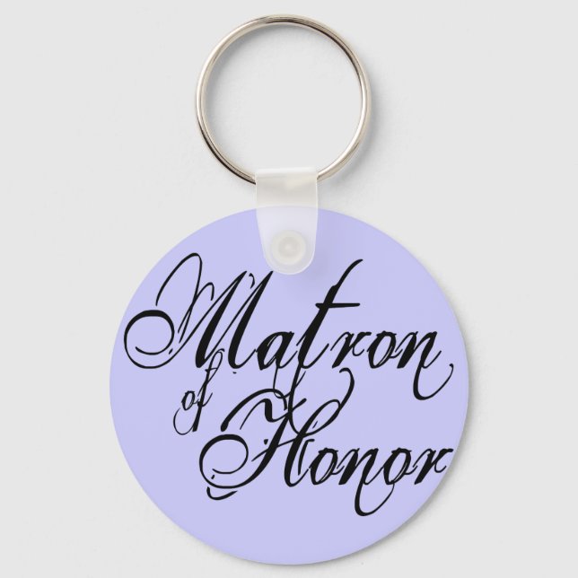 Naughy Grunge Script - Matron Of Honour Black Key Ring (Front)