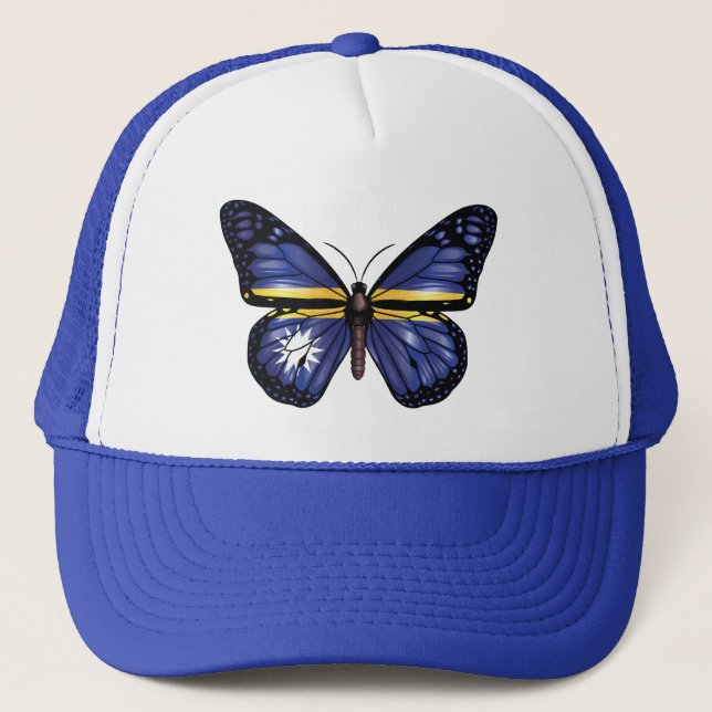 Nauru butterfly monarch flag trucker hat (Front)