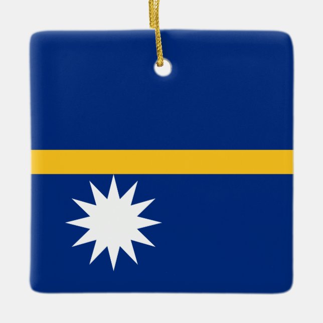 Nauru Flag  Ceramic Ornament (Front)