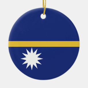 Nauru flag ceramic tree decoration