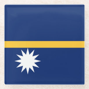 Nauru Flag Glass Coaster