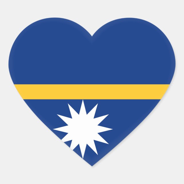 Nauru Flag Heart Sticker (Front)