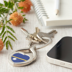 Nauru flag key ring