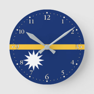 Nauru Flag Round Clock