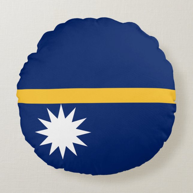 Nauru Flag Round Cushion (Front)