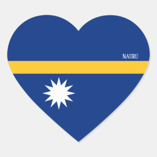Nauru Flag Splendid Patriotic Heart Sticker