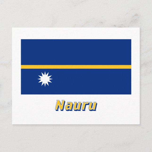 Nauru Flag with Name Postcard (Front)