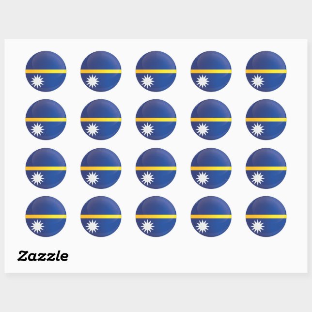 Nauru  Round Icon Flag Classic Round Sticker (Sheet)