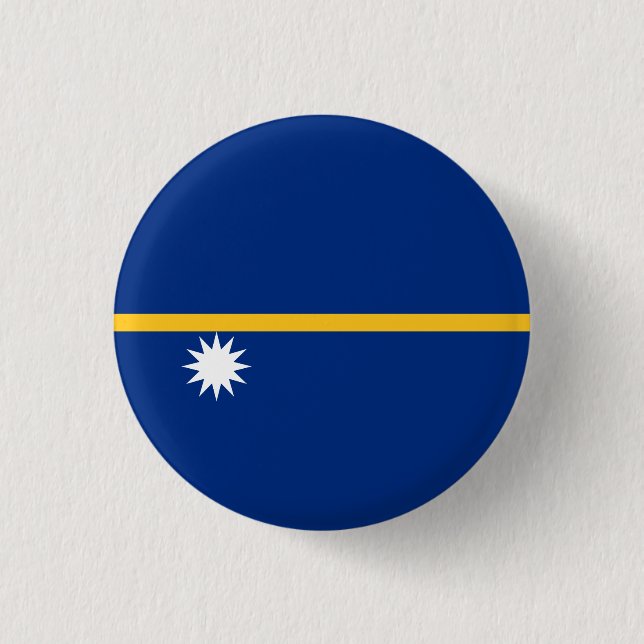 Nauruan Flag, Flag of Nauru 3 Cm Round Badge (Front)