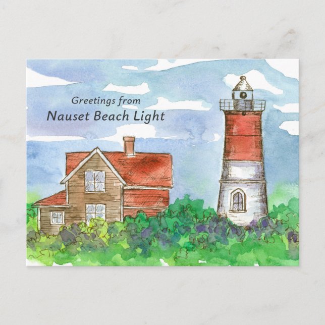 Nauset Beach Lighthouse Cape Cod National Seashore Postcard (Front)