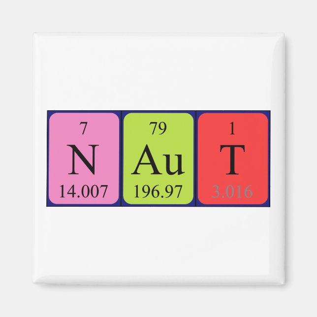 Naut periodic table name magnet (Front)