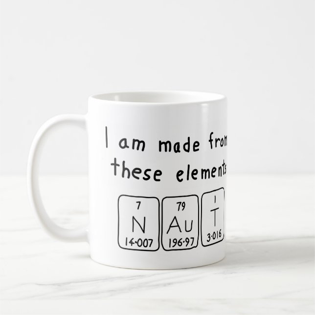 Naut periodic table name mug (Left)