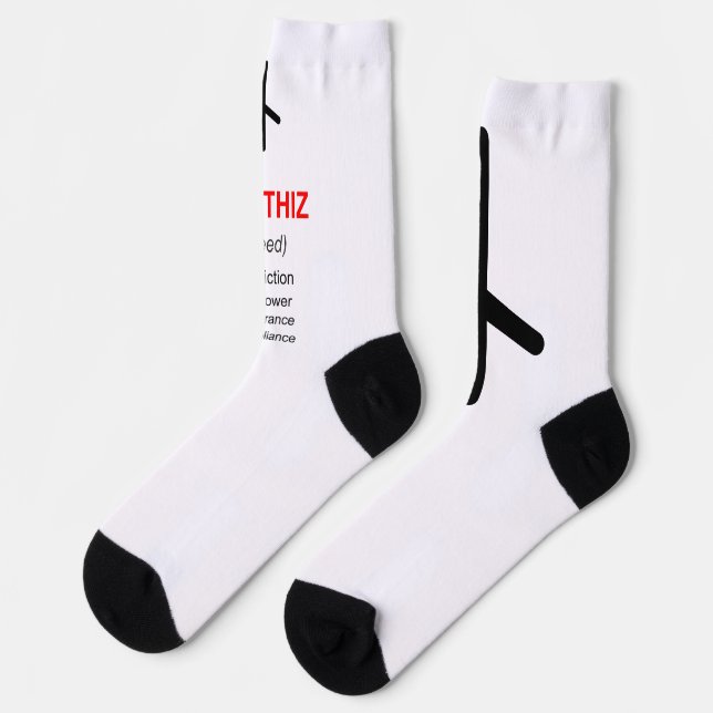 NAUTHIZ Nordic Rune (Need, Necessity) | Elder Futh Socks (Left)