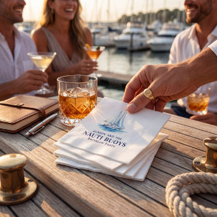 Nauti Buoy's Watercolor Sailboat Bachelor Party  Napkin