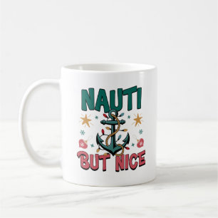 Nauti But Nice Funny Nautical Christmas Anchor Coffee Mug