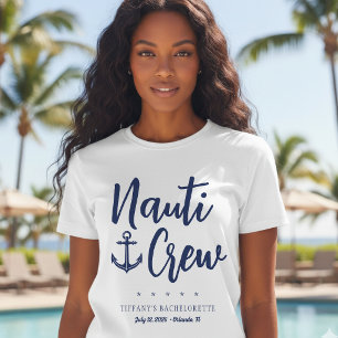 Nauti Crew Anchor Nautical Bachelorette Party T-Shirt