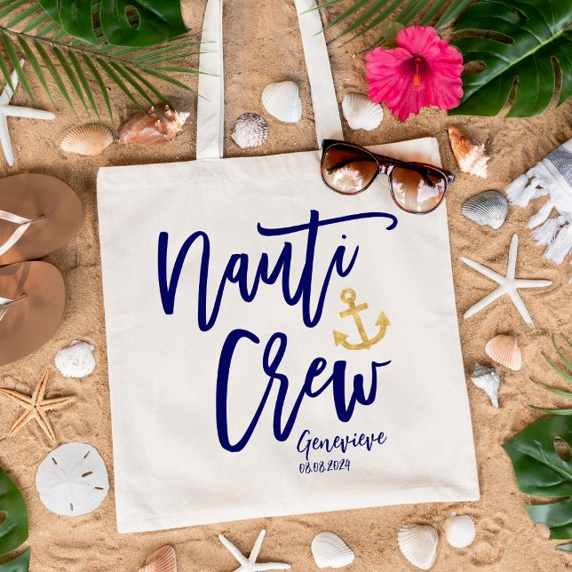 Nauti Crew | Nautical Bridesmaid  Tote Bag (Creator Uploaded)