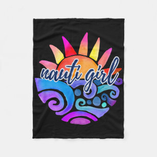 Nauti Girl Funny Nautical Tropical Sailing Boating Fleece Blanket