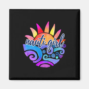 Nauti Girl Funny Nautical Tropical Sailing Boating Magnet