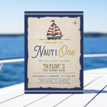 Nauti One Sailboat 1st Birthday Party