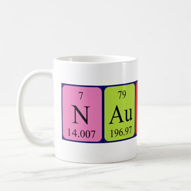 Nautica periodic table name mug (Left)