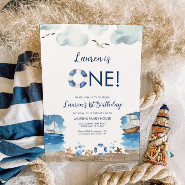 Nautical 1st birthday invitation (Creator Uploaded)