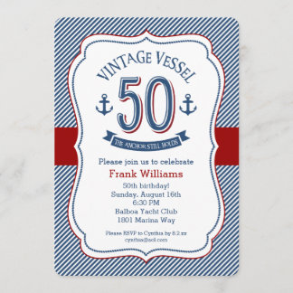 Nautical 50th Birthday Invitation