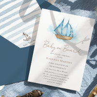Nautical Adventure White Baby On Board Baby Shower