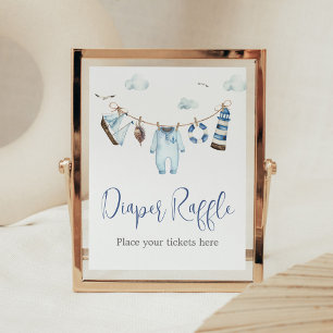 Nautical Ahoy Baby Shower Diaper Raffle Poster