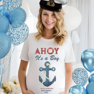 Nautical Ahoy its a boy Baby shower Invitation T-Shirt