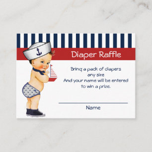 Nautical Ahoy It's a Boy Diaper Raffle Insert