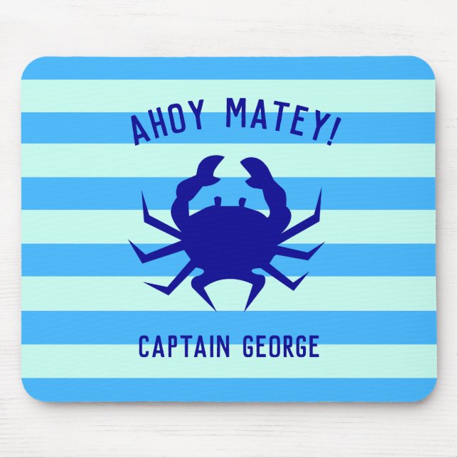 Nautical Ahoy Matey Mouse Pad (Front)