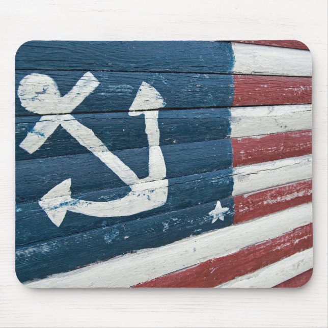 Nautical American Flag Mouse Pad (Front)