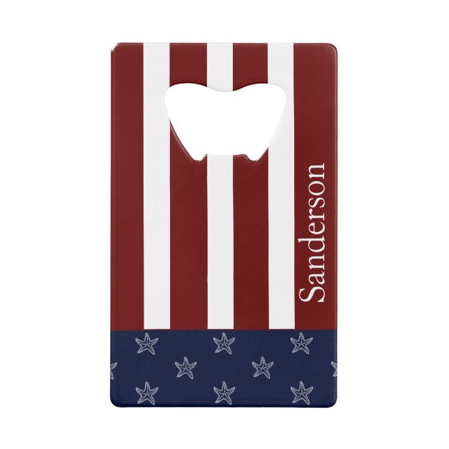 Nautical American Flag Red White Blue Starfish  (Front)