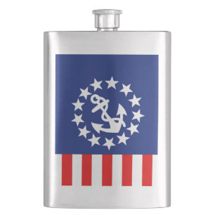 Nautical American Yacht Flag Decor Hip Flask