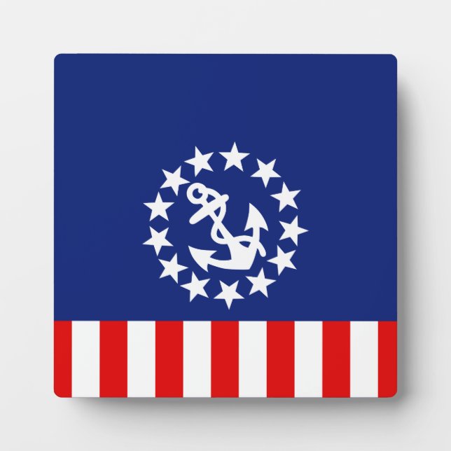 Nautical American Yacht Flag is at the Marina Plaque (Front)