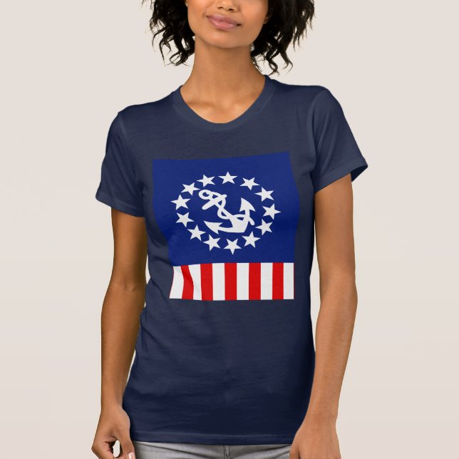 Nautical American Yacht Flag Symbol T-Shirt (Front)